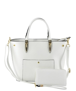 Fashion Top Handle 2-in-1 Satchel AD762 WHITE